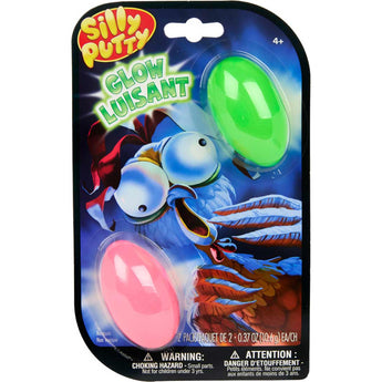 Crayola Silly Putty Glow Eggs Pink And Green - 071662099008