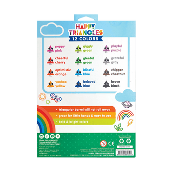Happy Triangles Jumbo Crayons - Set of 12 - My Little Thieves