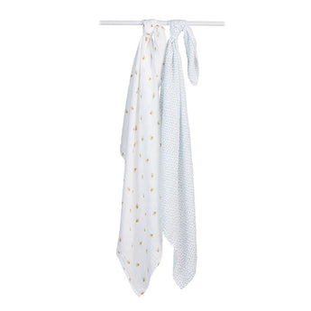 2 - pack Cotton Swaddles - Bees & Dots - My Little Thieves