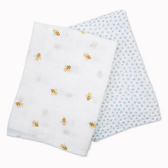 2 - pack Cotton Swaddles - Bees & Dots - My Little Thieves
