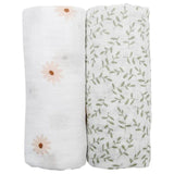 2 - pack Cotton Swaddles - Daisy / Greenery - My Little Thieves