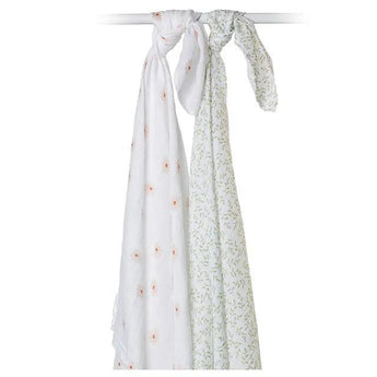 2 - pack Cotton Swaddles - Daisy / Greenery - My Little Thieves