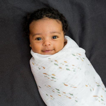 2 - pack Cotton Swaddles - Fish / Navy Gingham - My Little Thieves