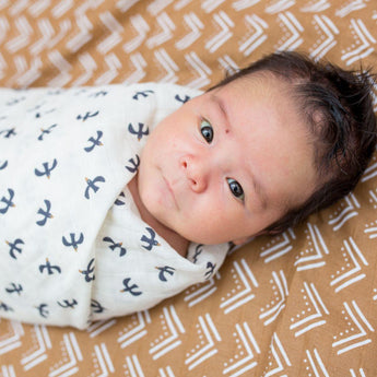 2 - pack Cotton Swaddles - Mudcloth / Black Birds - My Little Thieves