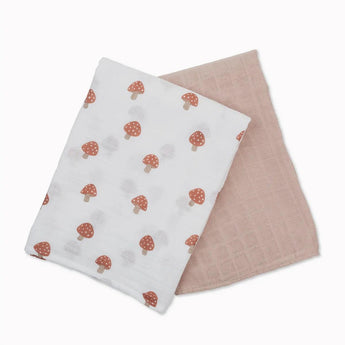 2 - pack Cotton Swaddles - Mushroom & Sand - My Little Thieves