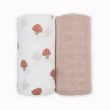 2 - pack Cotton Swaddles - Mushroom & Sand - My Little Thieves