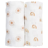 2 - pack Cotton Swaddles - Rainbow / Suns - My Little Thieves