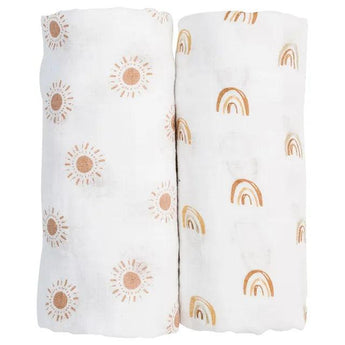 2 - pack Cotton Swaddles - Rainbow / Suns - My Little Thieves