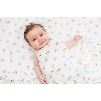 2 - pack Cotton Swaddles - Rainbow / Suns - My Little Thieves