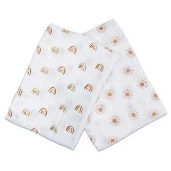 2 - pack Cotton Swaddles - Rainbow / Suns - My Little Thieves