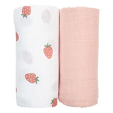2 - pack Cotton Swaddles - Strawberry & Ballet Slipper - My Little Thieves
