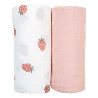 2 - pack Cotton Swaddles - Strawberry & Ballet Slipper - My Little Thieves