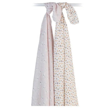 2 - pack Cotton Swaddles - Vintage Floral / Dragonfly - My Little Thieves