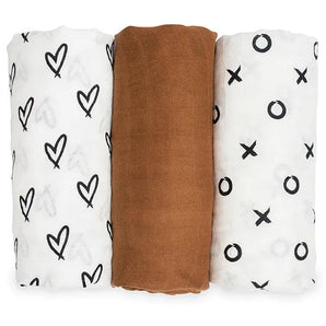 3 - Pack Bamboo Muslin Swaddle Blankets - All Natural - My Little Thieves