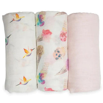 3 - Pack Bamboo Muslin Swaddle Blankets - Pretty Pink - My Little Thieves