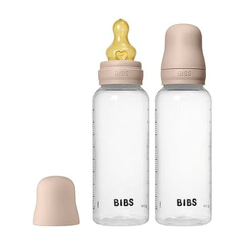BIBS Baby Bottle Round Latex 270ml Medium Flow 2-Pack Blush - 5713795274970