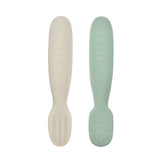 Beaba Silicone Training Pre-Spoons Sage Green and Velvet Grey - 3384349135782