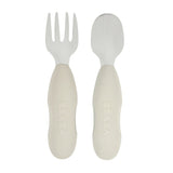 Beaba Stainless Steel Pre-Cutlery Velvet Grey - 3384349135812
