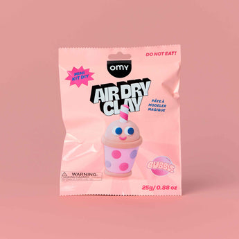 OMY Air Dry Clay Bubble - kawaii bubble tea character modelling clay kit in pink packaging