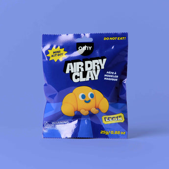 OMY Air Dry Clay Leon - kawaii croissant character modelling clay kit in blue packaging