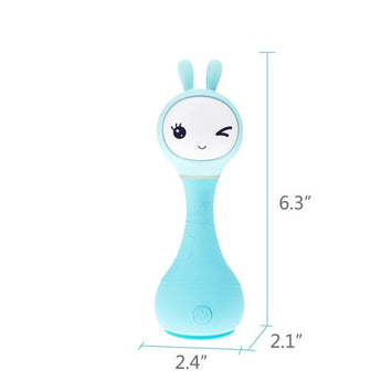 Alilo – Smarty Shake & Tell Rattle, R1 - Smarty Blue | Music, Stories, & Color Learning for Babies | Hi - Fi Sound, Light - Up Ears, USB Charging | 0+ - My Little Thieves