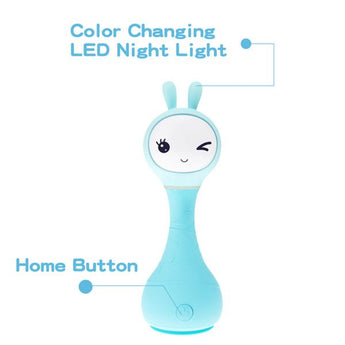 Alilo – Smarty Shake & Tell Rattle, R1 - Smarty Blue | Music, Stories, & Color Learning for Babies | Hi - Fi Sound, Light - Up Ears, USB Charging | 0+ - My Little Thieves