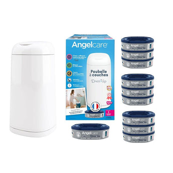 Angelcare Dress Up Nappy Bin Octagonal With Refills Bundle | Nursery Essential