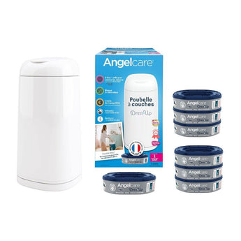 Angelcare Dress Up Nappy Bin Octagonal With Refills Bundle | Nursery Essential