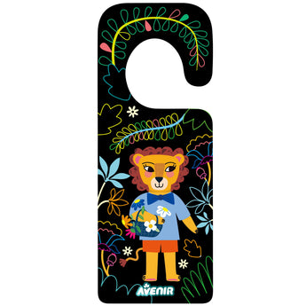 Avenir Scratch Art Animal Door Hangers - Multicolor