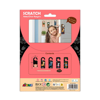 Avenir Scratch Art Animal Door Hangers - Multicolor
