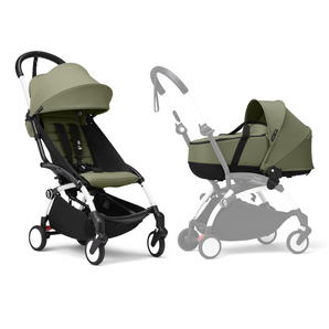 Stokke YOYO3 Frame White + Newborn Shell & 6+ Pack Bundle Stroller, Compact Award-Winning Travel