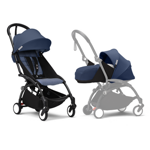 Stokke YOYO3 Black frame with  0+ & 6+ Pack Bundle Award-Winning Compact Baby Stroller