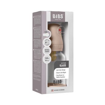 BIBS Glass Baby Bottle 120ml Slow Flow | Newborn Feeding