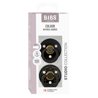 BIBS Pacifier Studio Colour 2 PACK Layl Latex -Black Gold