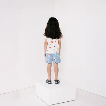 Beau Loves Blue Hold My Heart Print Shorts | Beau Loves
