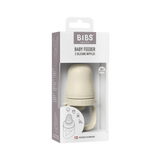 Sage BIBS Baby Feeder with silicone nipple, in clear packaging, for 4+ months.