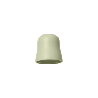 Sage green silicone nipple for BIBS baby feeder, isolated on white.
