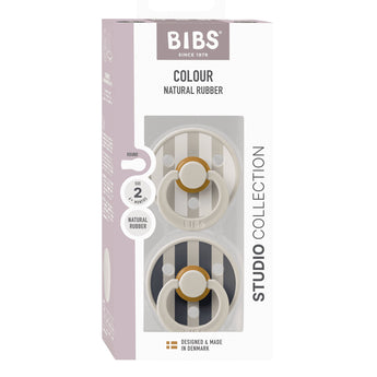 Bibs Round Pacifier Studio Colour 2 Pack Latex | Newborn Soother - My Little Thieves