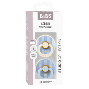 Bibs Round Pacifier Studio Colour 2 Pack Latex | Newborn Soother - My Little Thieves