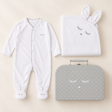 LIVLY Sleeping Cutie Footie & Blanket Gift Set – Grey Box