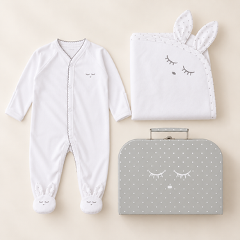 LIVLY Sleeping Cutie Footie & Blanket Gift Set – Grey Box