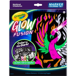 Crayola Glow Fusion, Glow in The Dark Coloring Set with Markers