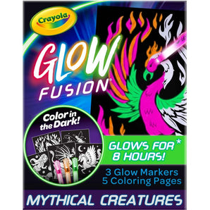Crayola Glow Fusion, Glow in The Dark Coloring Set with Markers