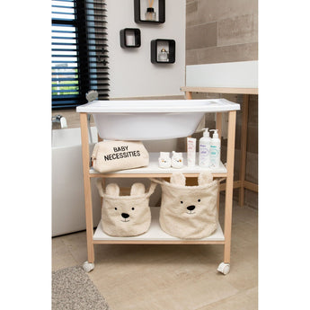 Childhome Changing Table + Bath + Wheels White | Changing