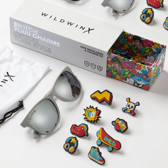 Childrenβs grey sunglasses & charm kit - Skate - My Little Thieves