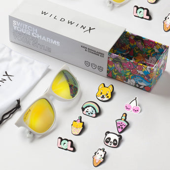 Childrenβs white sunglasses & charm kit - Kawaii - My Little Thieves