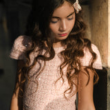 Prinsessefin Claire Dress - Tweed Powder Pink