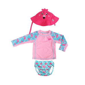 Baby Swim Set with Rash Guard, Swim Diaper & Sun Hat for Kids