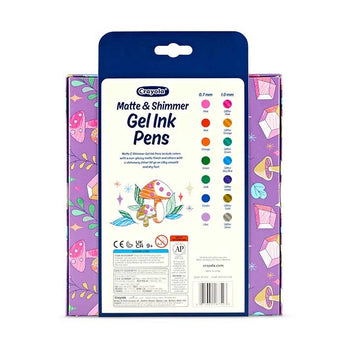 Crayola Gel Ink Pen Marker Set, 14 Matte & Glitter Pens, Gel Pens For Coloring