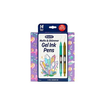 Crayola Gel Ink Pen Marker Set, 14 Matte & Glitter Pens, Gel Pens For Coloring